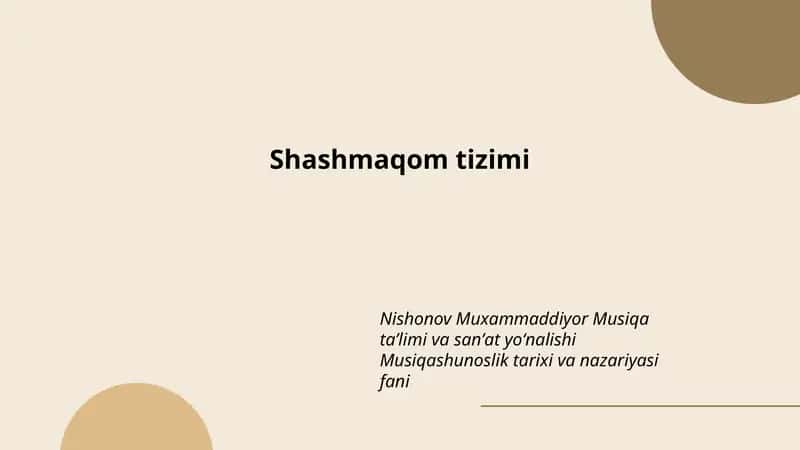 Shashmaqom tizimi 1