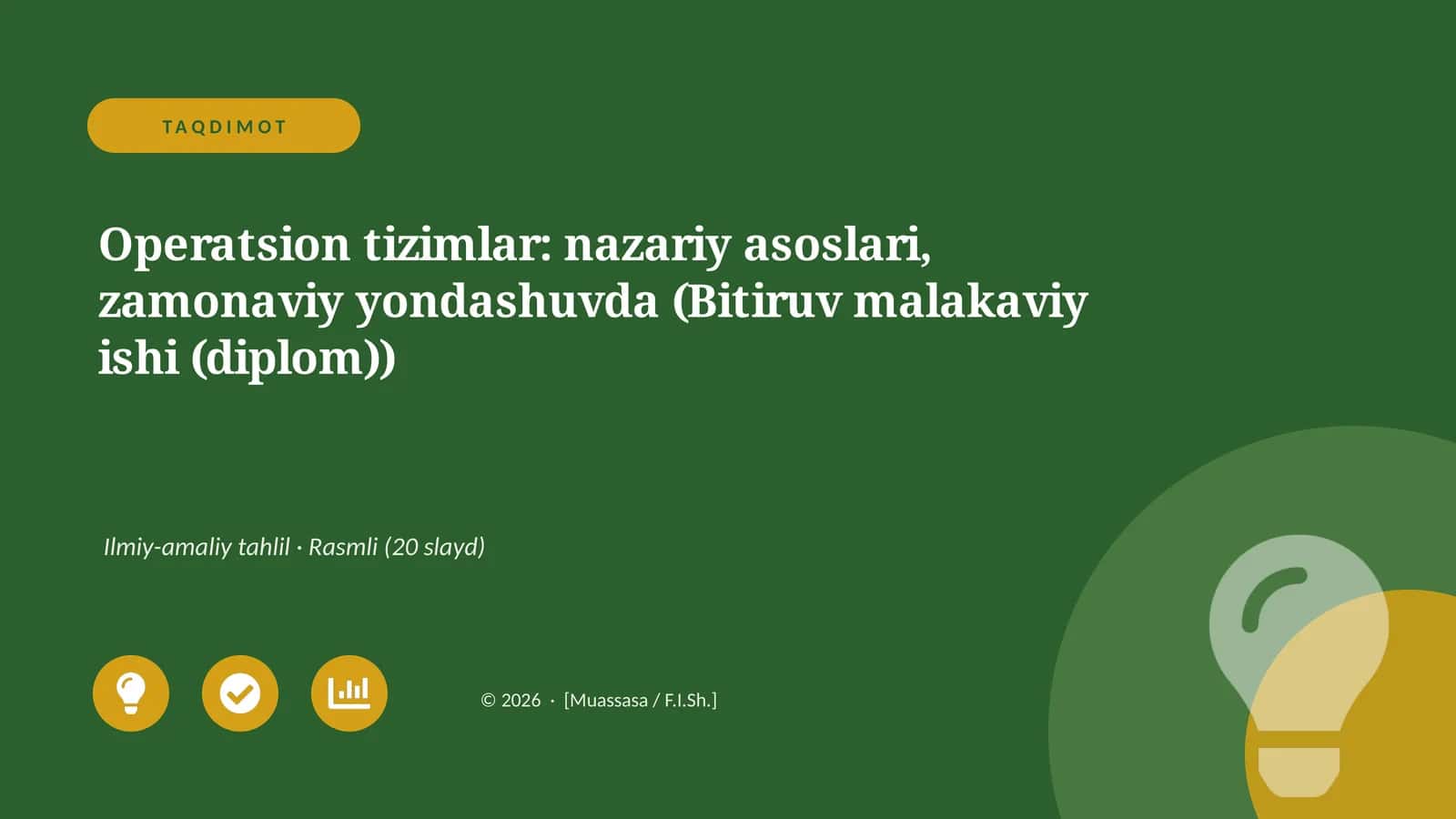 Operatsion Tizimlar: Nazariy Asoslari, Zamonaviy Yondashuvda 1