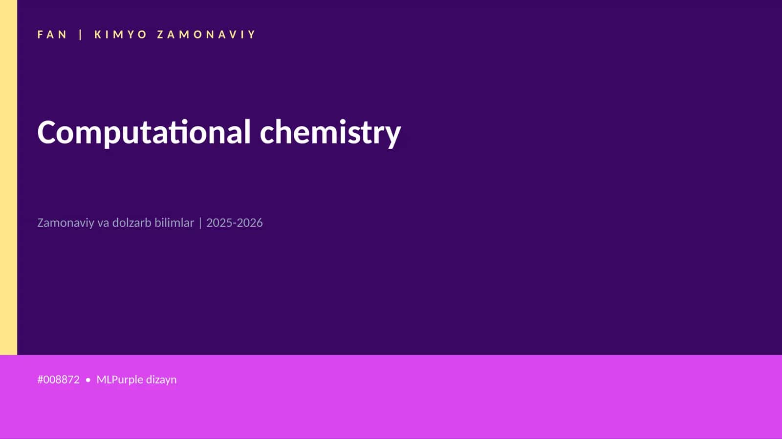 Computational chemistry 1