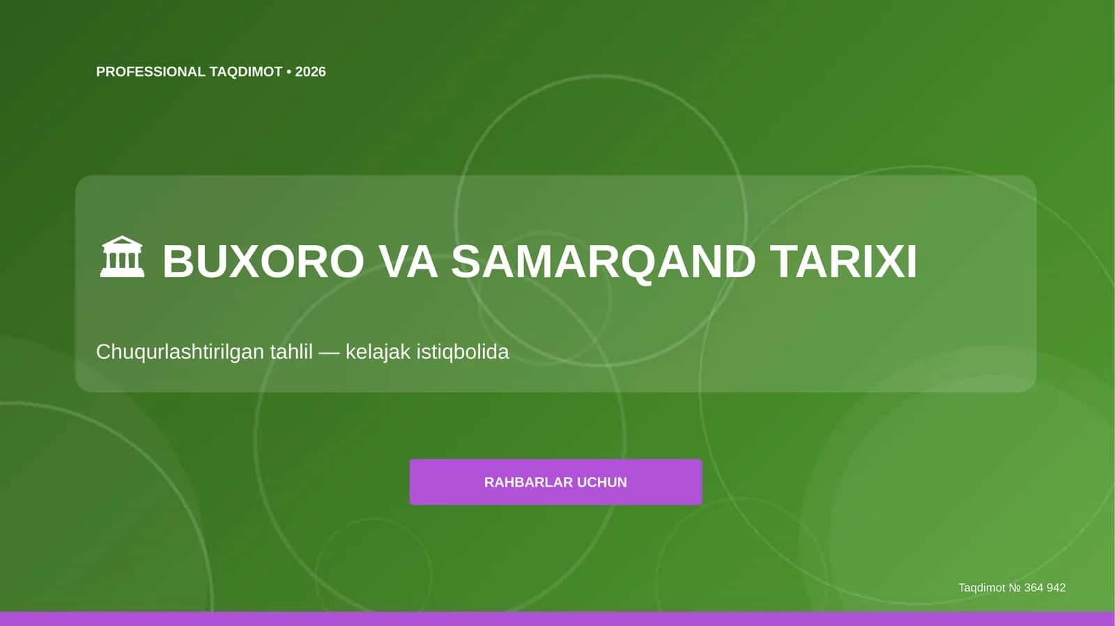 BUXORO VA SAMARQAND TARIXI 1