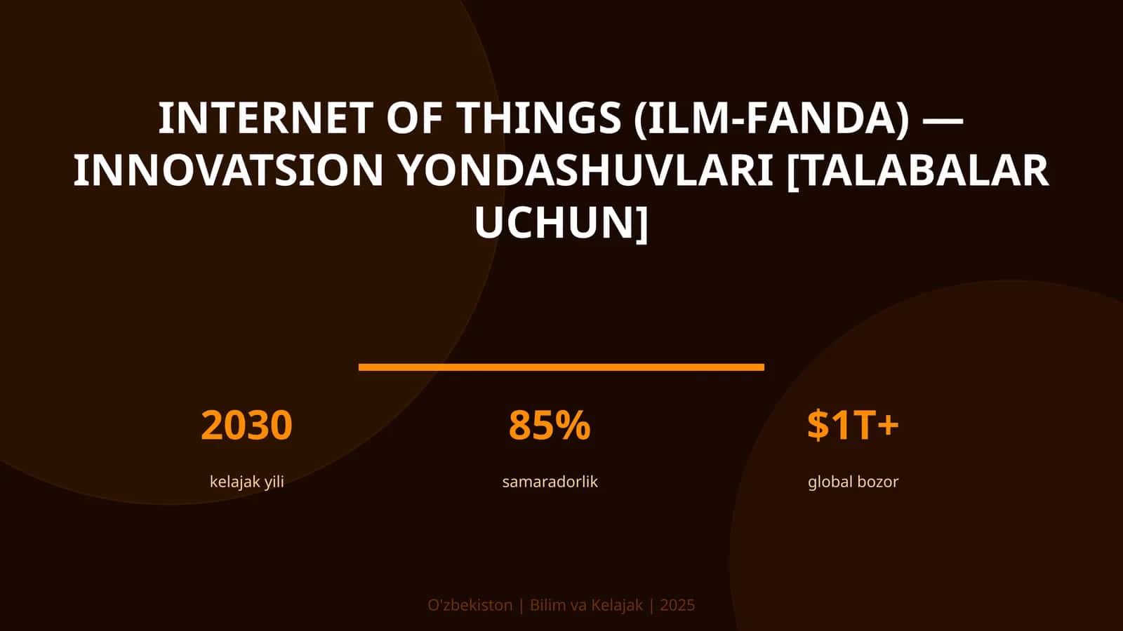 INTERNET OF THINGS (ILM-FANDA) — INNOVATSION YONDASHUVLARI [TALABALAR UCHUN] 1