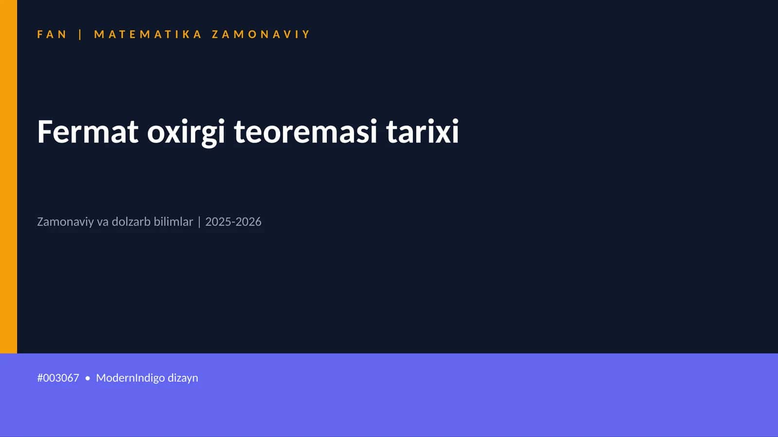 Fermat oxirgi teoremasi tarixi 1