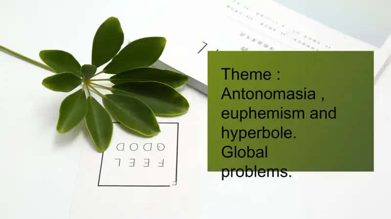 Antonomasia , euphemism and hyperbole. Global problems 1