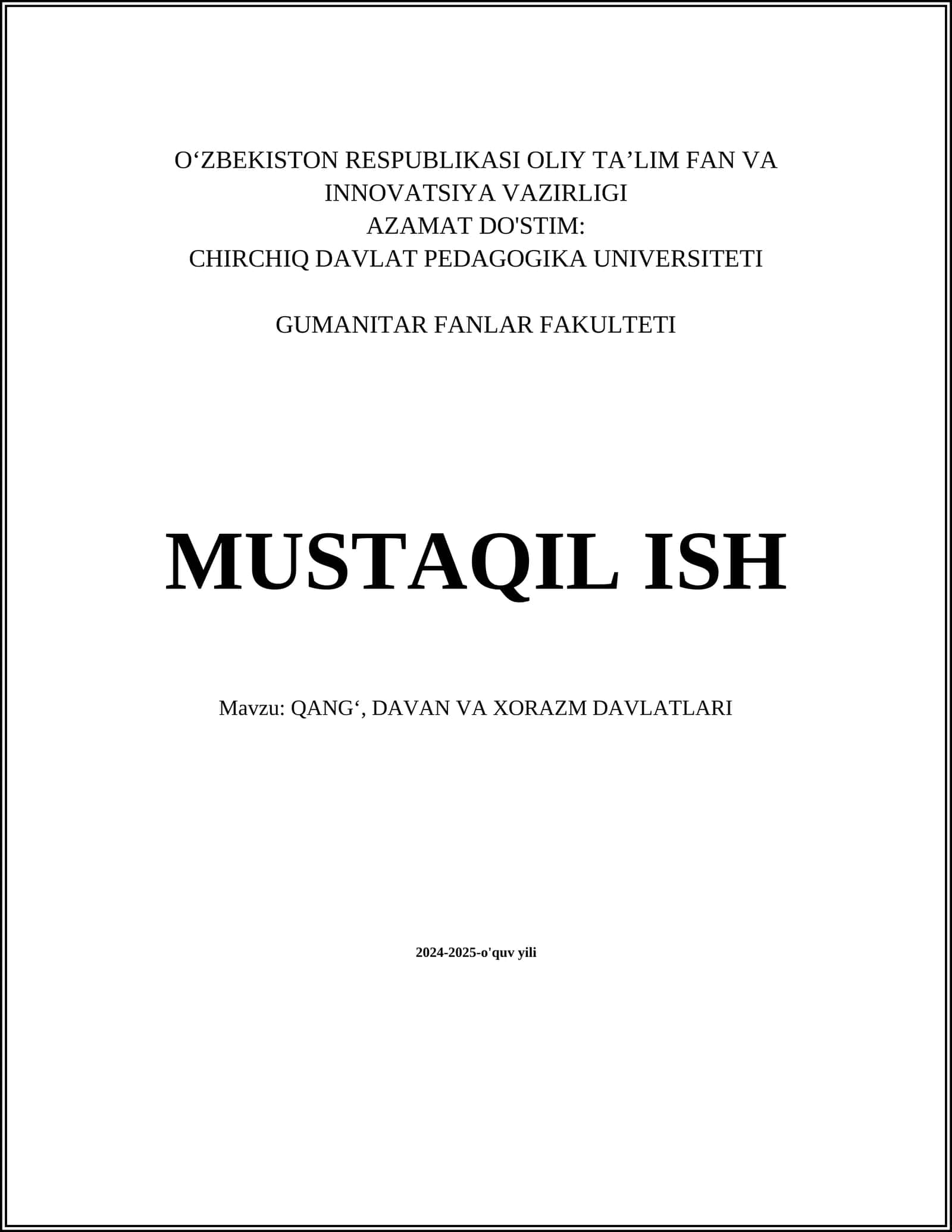 QANG‘ DAVLATI TARIXI 1