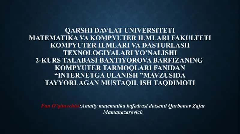 "Internetga ulanish" 1