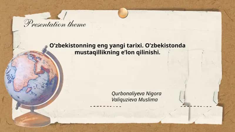 O’zbekistonning eng yangi tarixi 1
