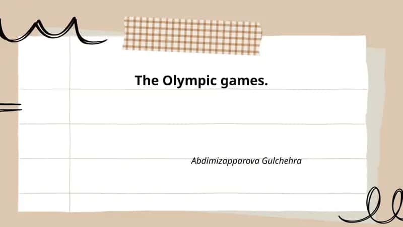 The Olympic games 1