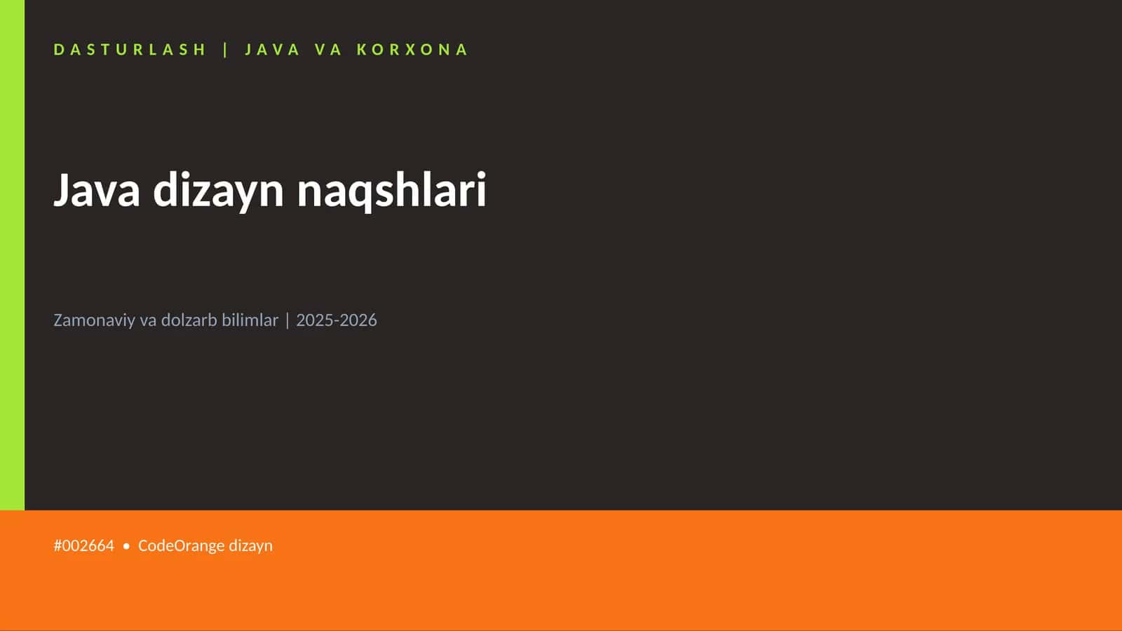 Java dizayn naqshlari 1
