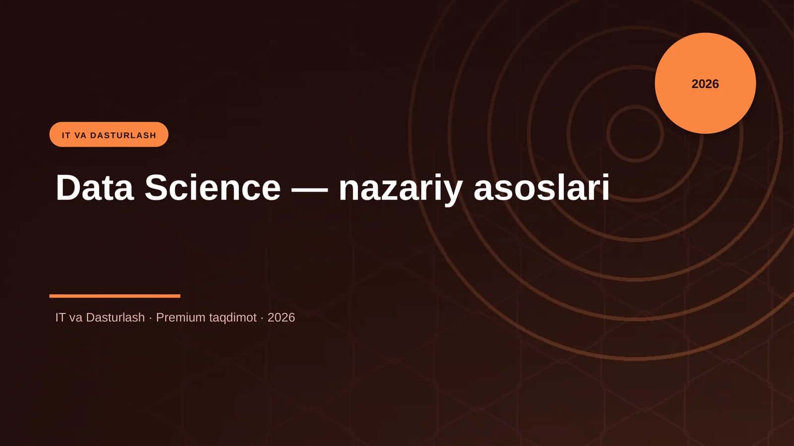 Data Science — nazariy asoslari 1