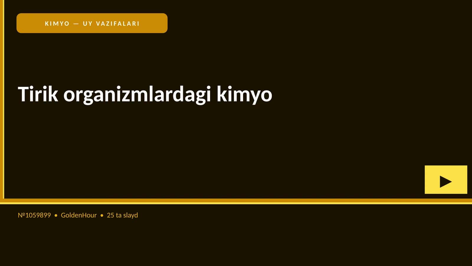 KIMYO — UY VAZIFALARI 1