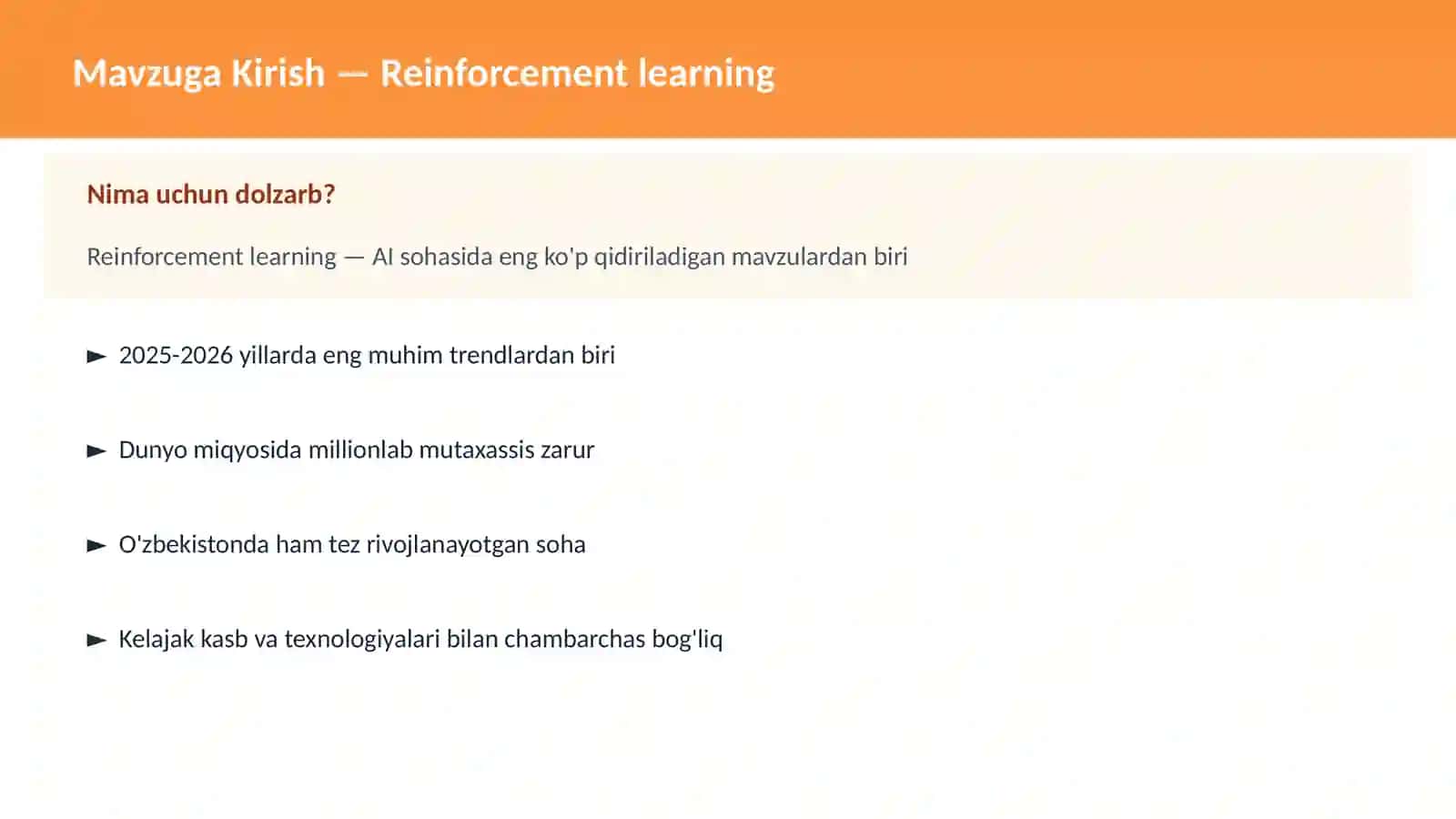 Reinforcement learning 2
