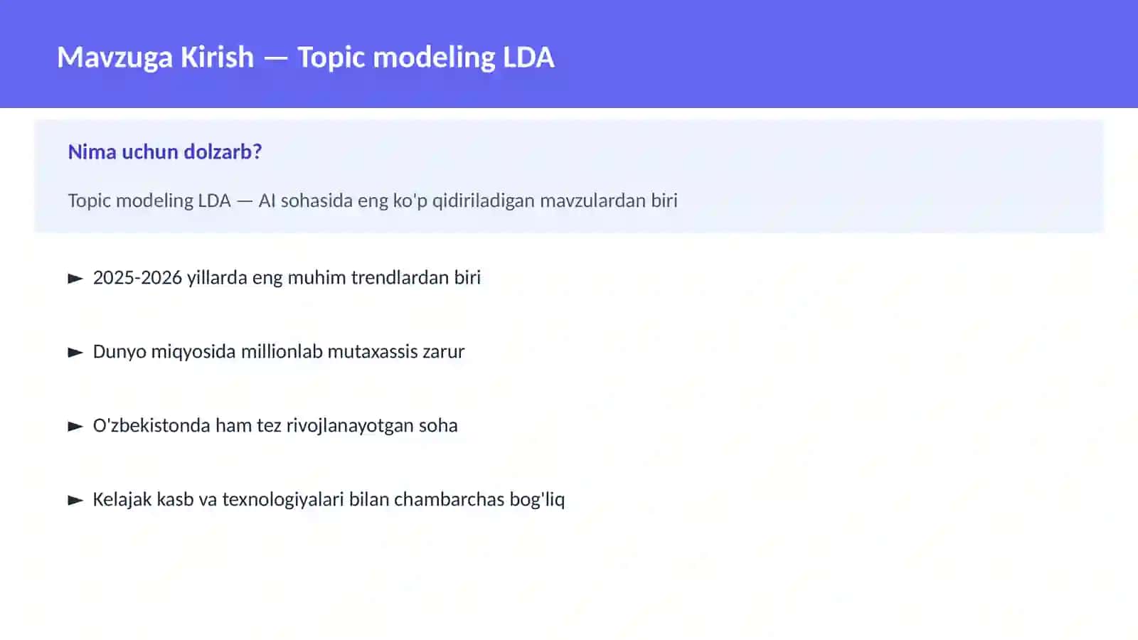 Topic modeling LDA 2