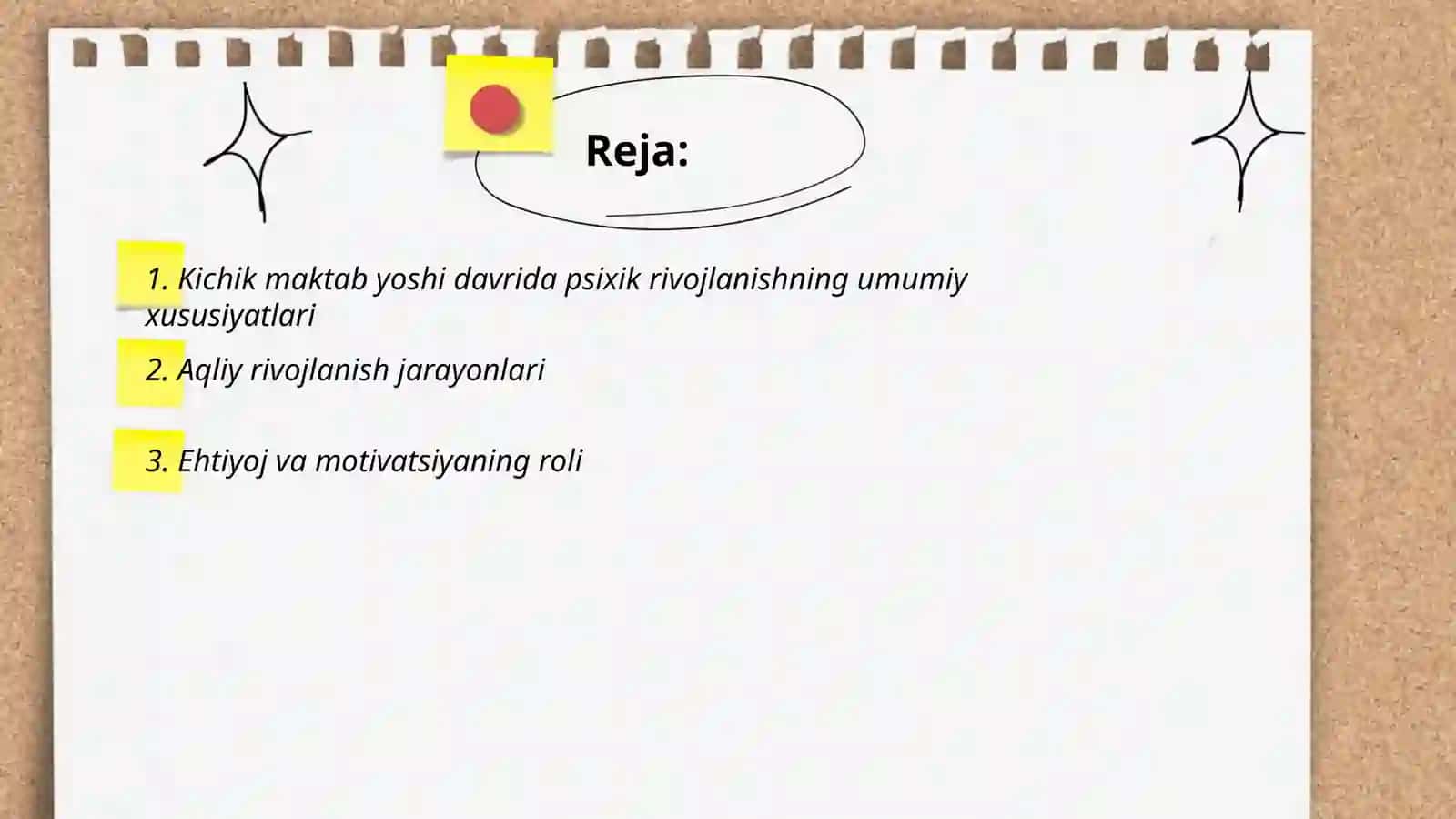 Kichik maktab yoshi davrida psixik rivojlanish xususiyatlari ppt 2