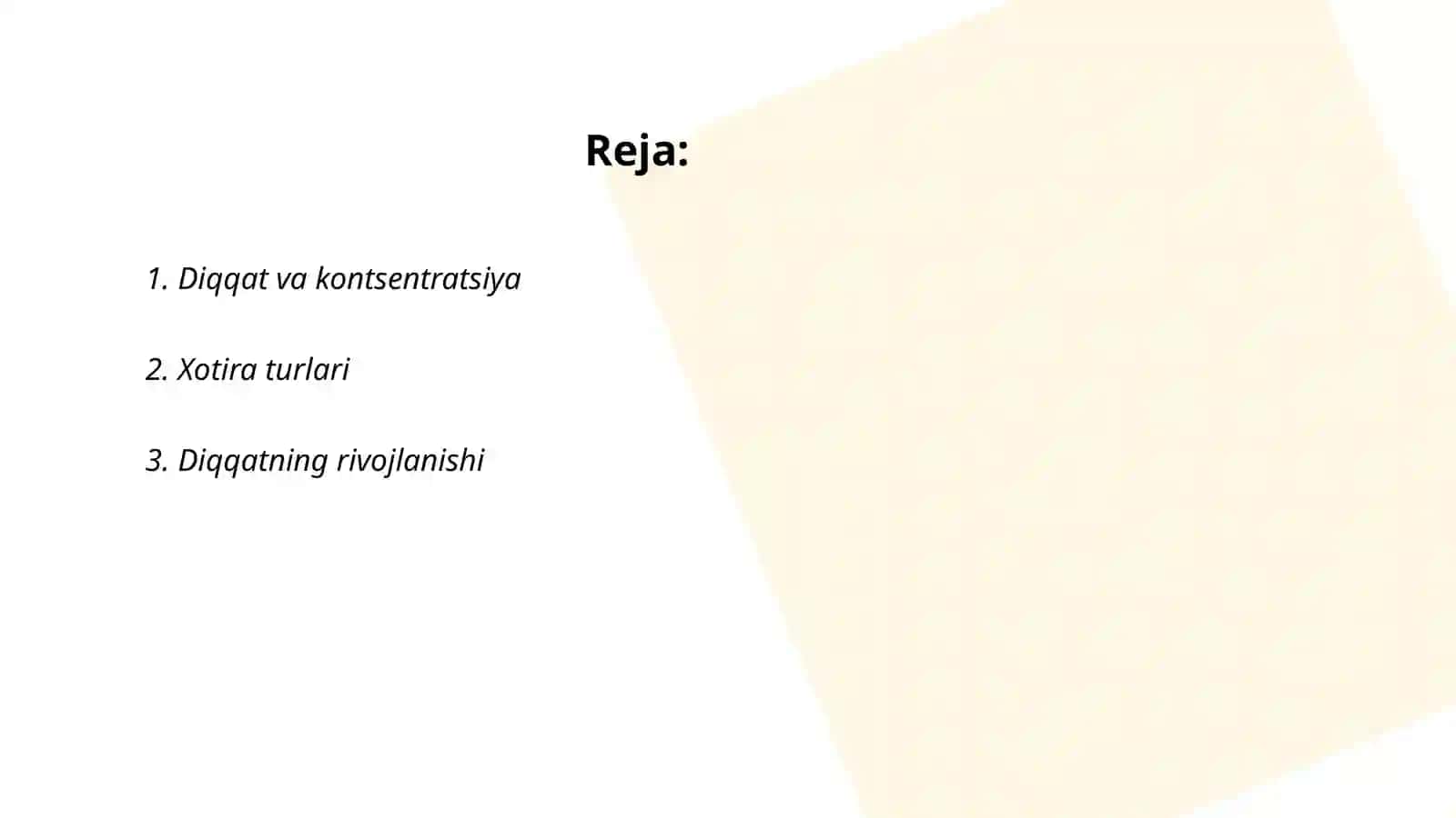 Diqqat va Xotira 2