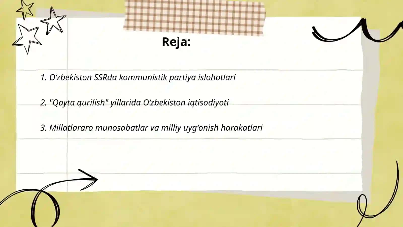 "Qayta qurilish" yillarida Oʻzbekistondagi ijtimoiy -siyosiy vaziyat 2