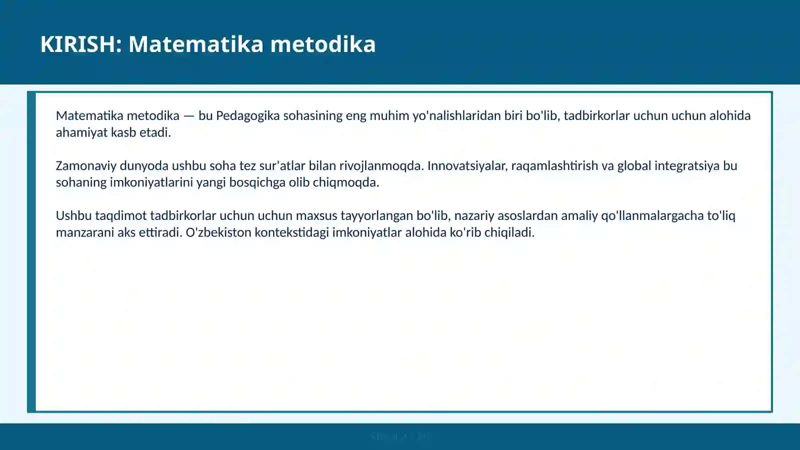 Matematika Metodika 2