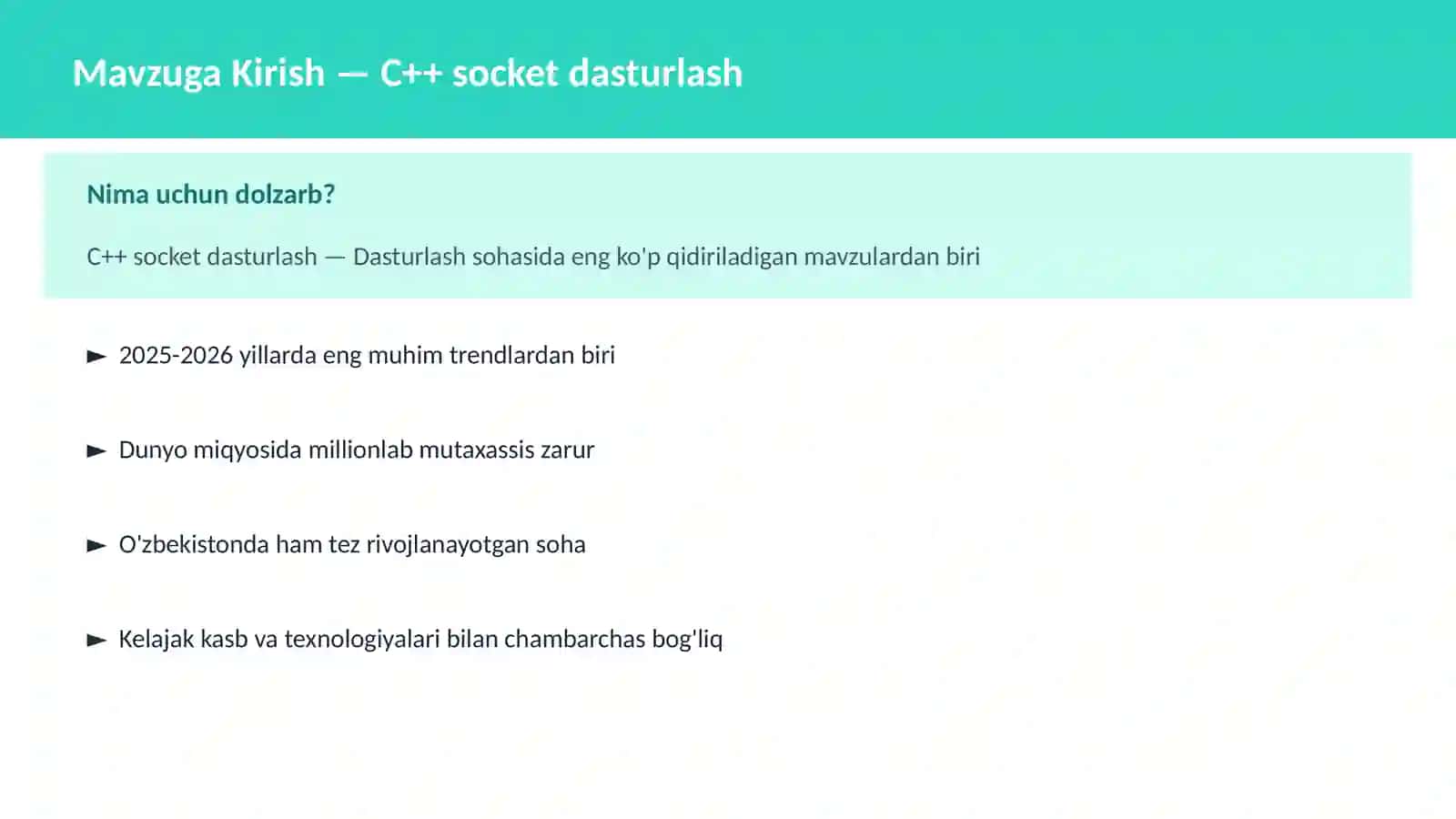 C++ VA TIZIM DASTURLASH 2