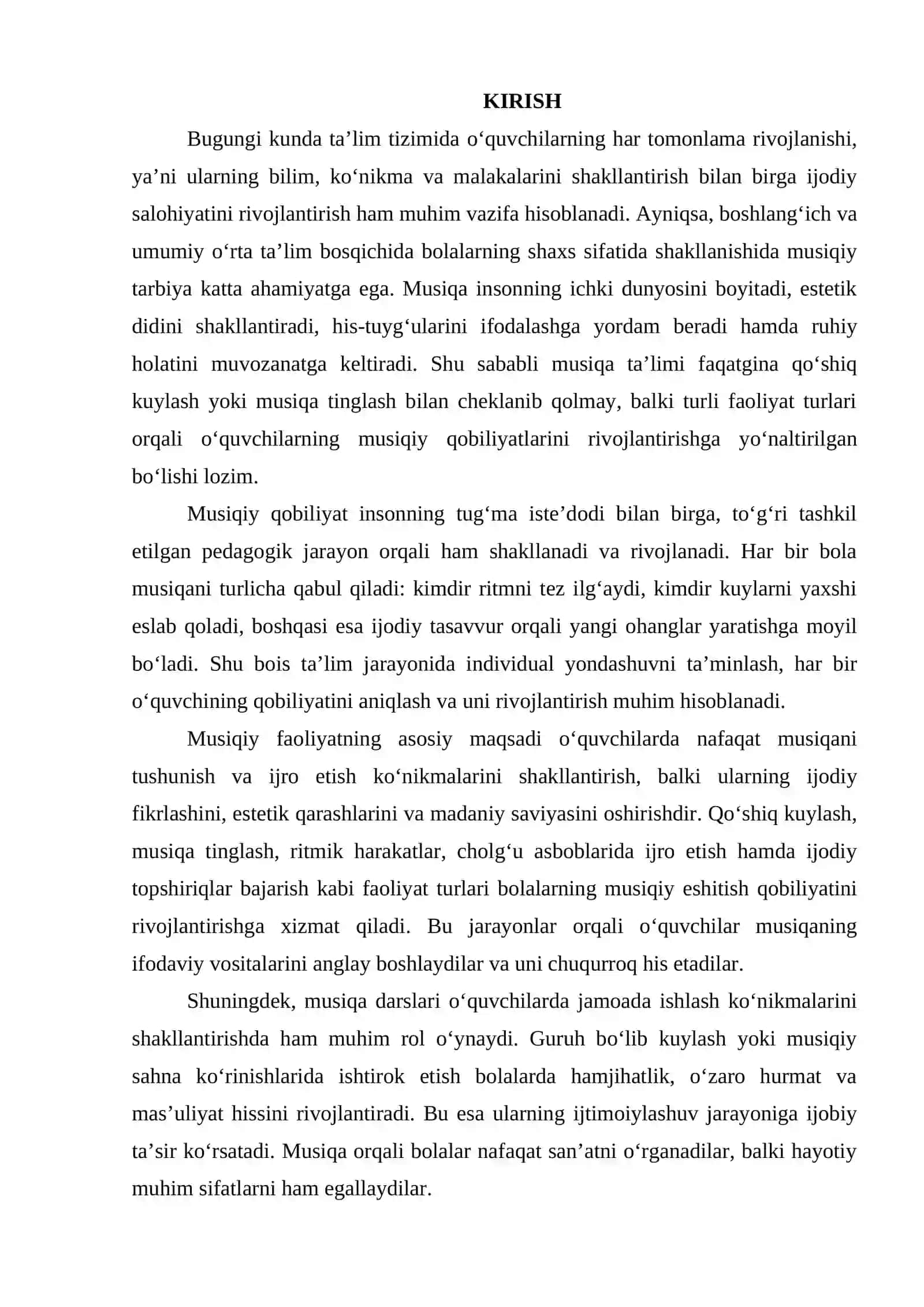 Faoliyat turlari orqali o‘quvchilarni musiqiy qobliyatlarini rivojlantirish 2