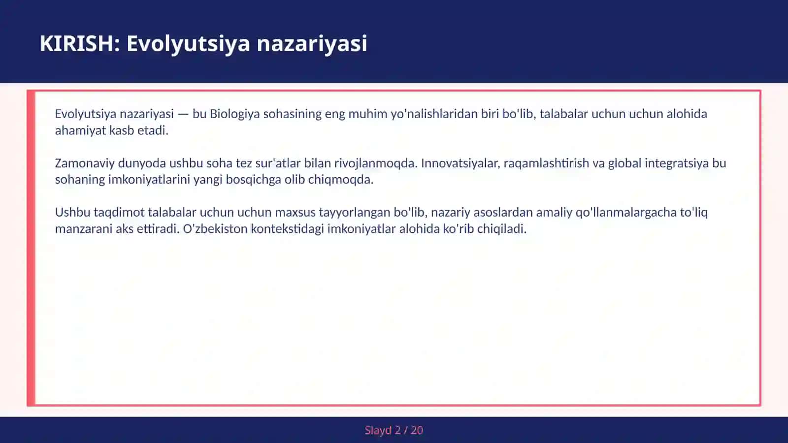 EVOLYUTSIYA NAZARIYASI 2