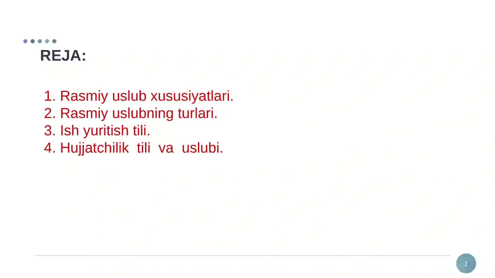 Rasmiy-idoraviy uslub. Ish yuritish tili va uslubi 2