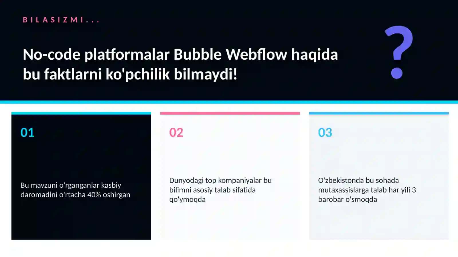 Texnologiya va kelajak: No-code platformalar Bubble Webflow 2