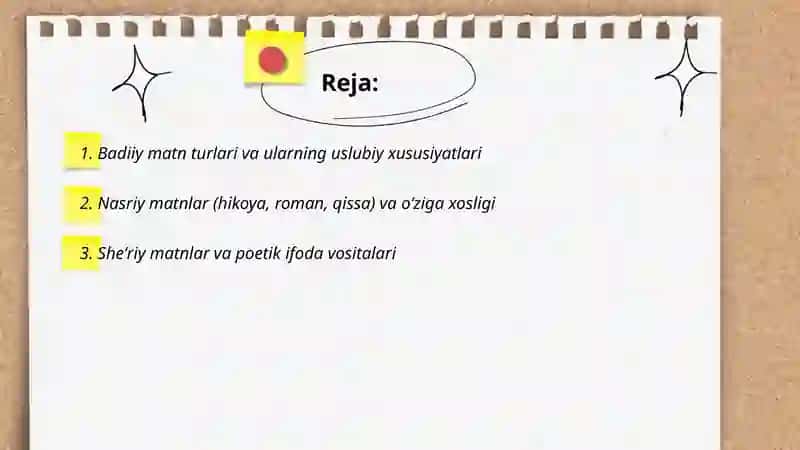 Badiiy matn turlari va ularning uslubiy xususiyatlari 2