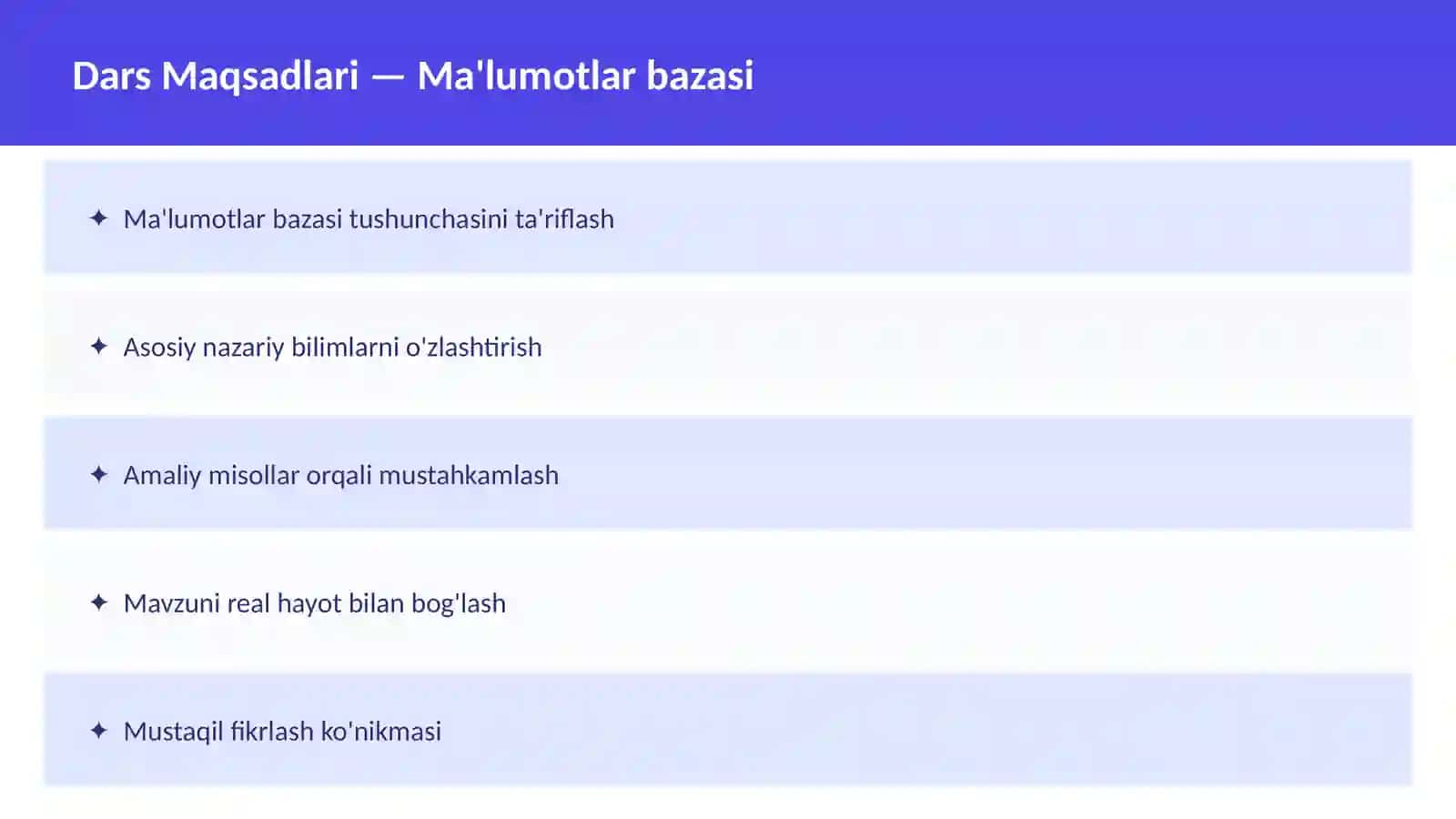 SQL Dars Ishlanma 2