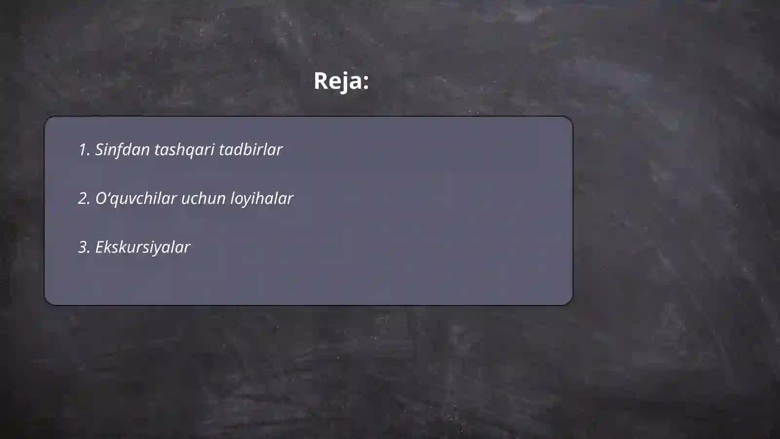 Sinfdan tashqari ishlar orqali õquvchilarnirivojlantirish 2