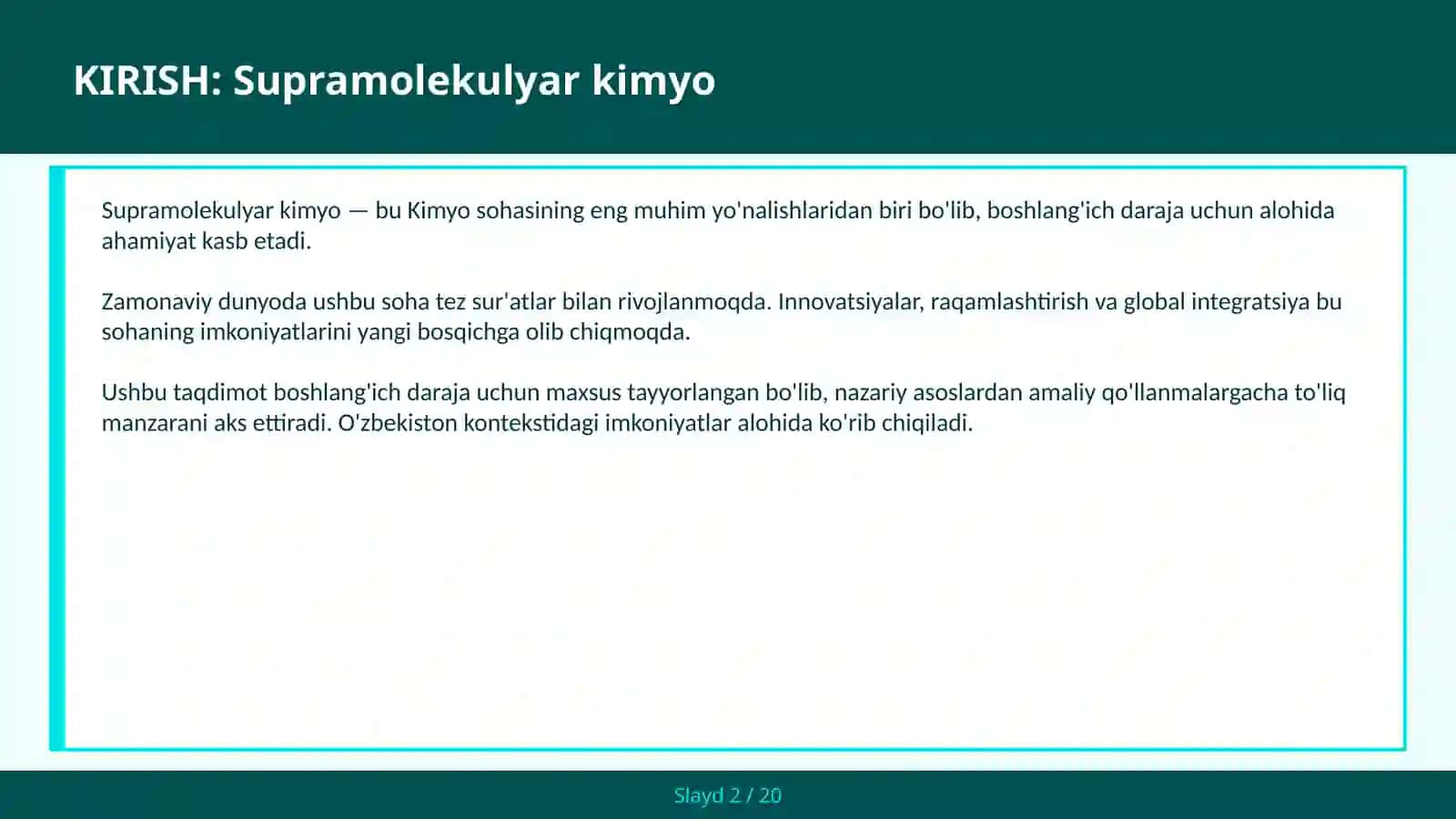 SUPRAMOLEKULYAR KIMYO 2