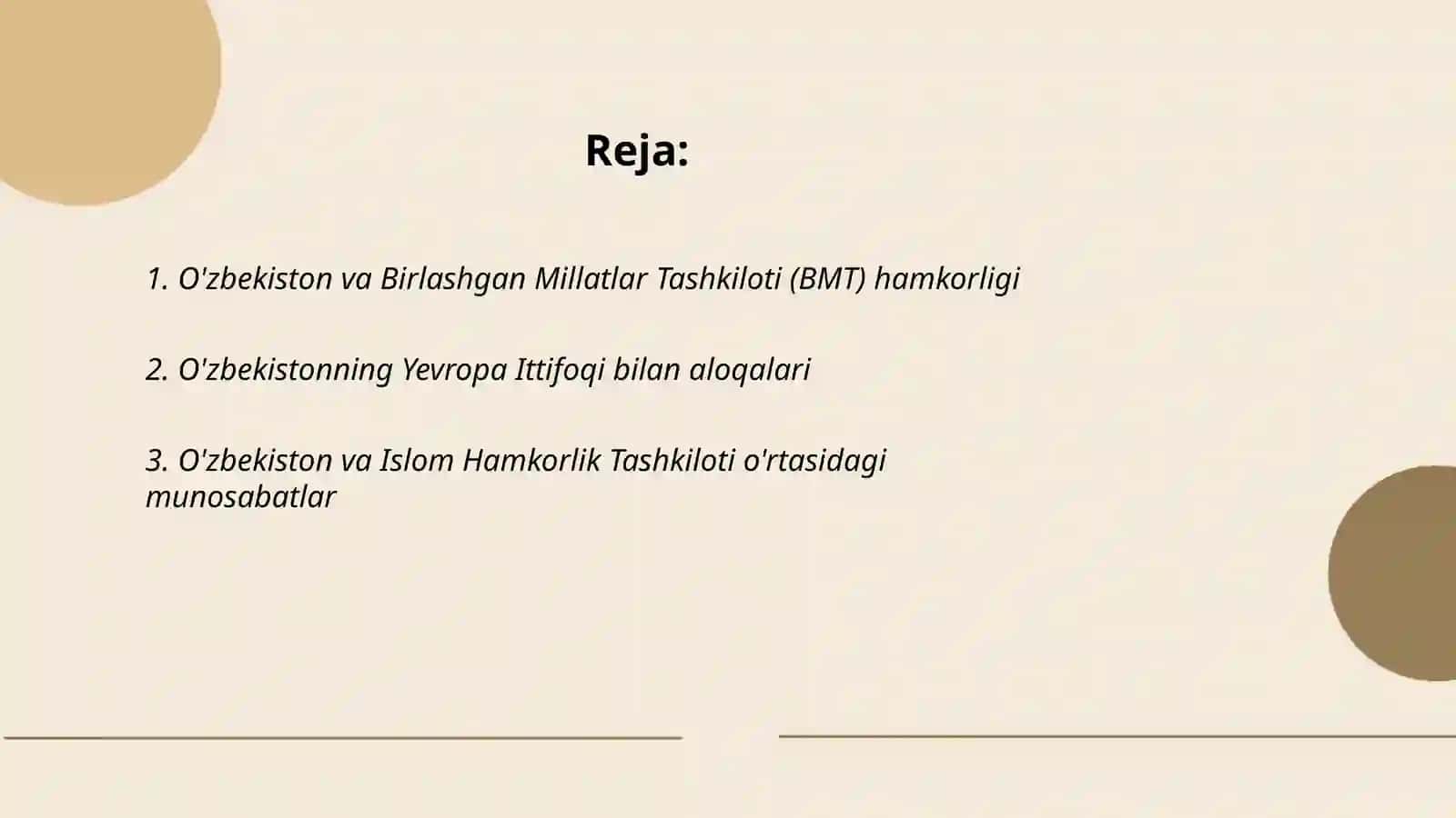 O'zbekistonning xalqaro tashkilotlar bilan hqmkorlik aloqalari 2