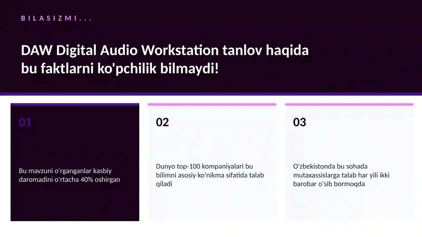 DAW Digital Audio Workstation tanlov 2