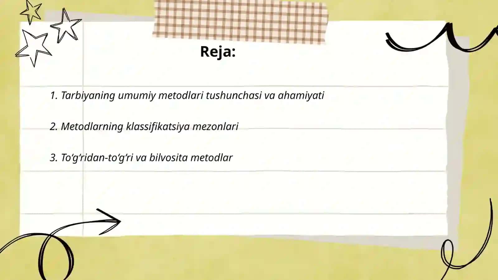 Tarbiyaning umumiy metodlari tasnifi 2