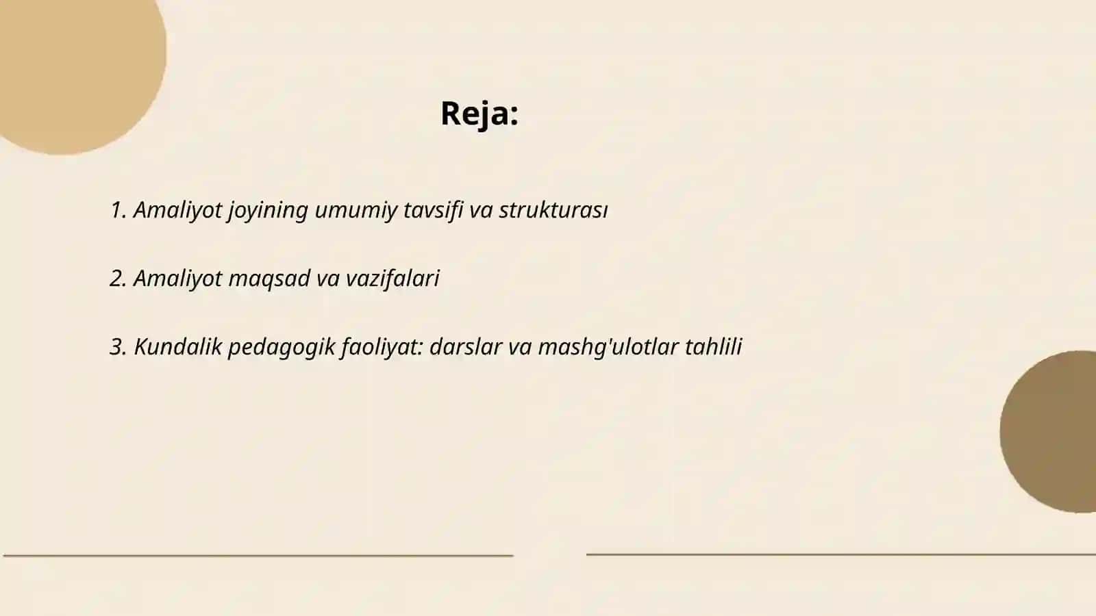 Maktabgacha taʼlim tashkilotida malakaviy amaliyot hisoboti 2