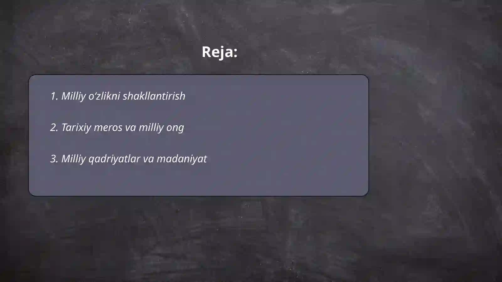 Milliy ong milliy oʻzlikni anglash 2