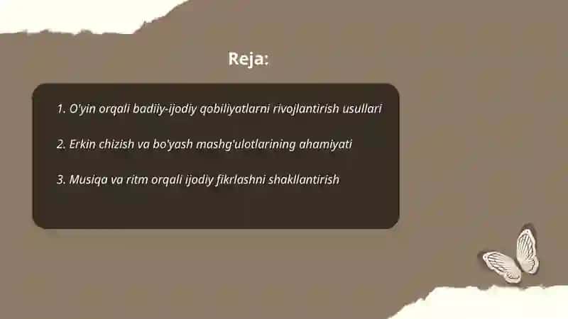 O'yin orqali badiiy-ijodiy qobiliyatlarni rivojlantirish usullari 2