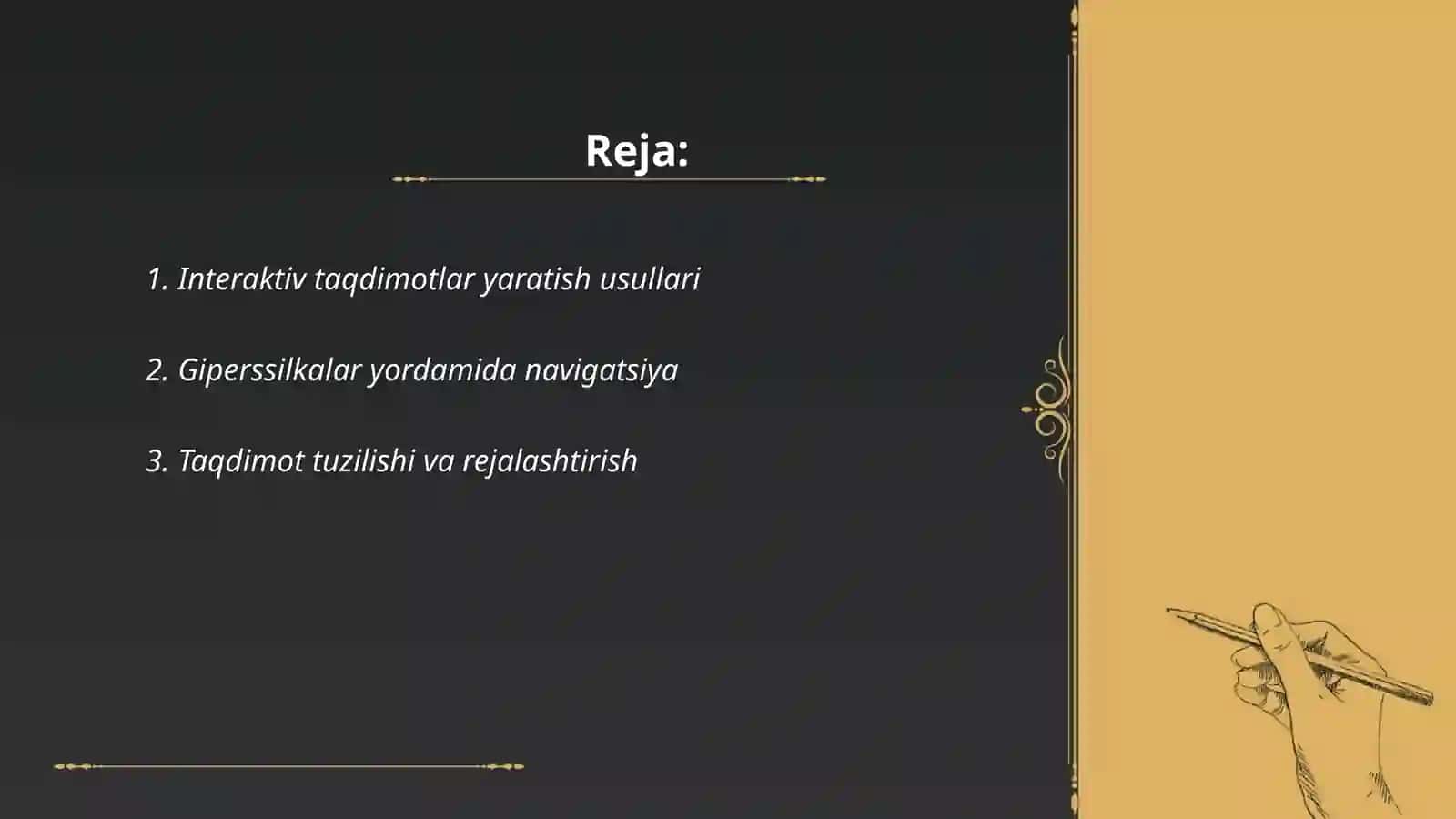 MS Power Pointda oʻrgatuvchi interaktiv taqdimotlar yaratish 2