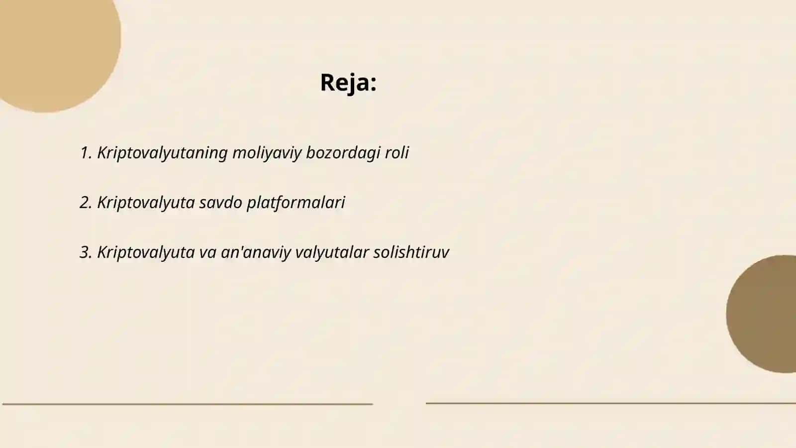 Kriptovalyuta - moliyaviy bozor vositasi sifatida o'rni 2