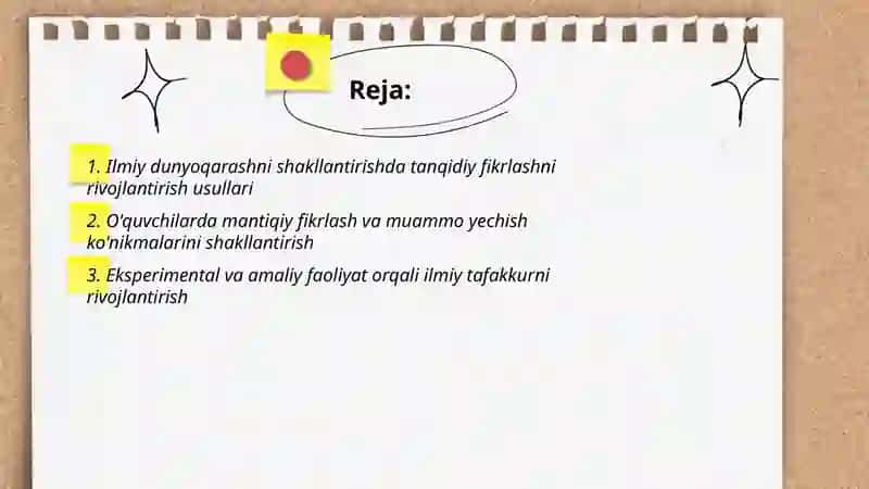 Ilmiy dunyoqarashni shakillantirish va oquvchilarni aqliy tarbiyalash 2