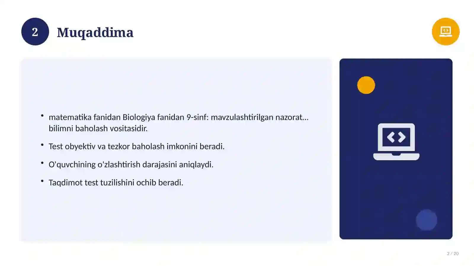 Biologiya fanidan 9-sinf: mavzulashtirilgan nazorat ishi va tahlil 2