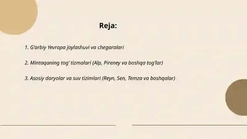 G'arbiy Yevropa davlatlari geografiyasi 2