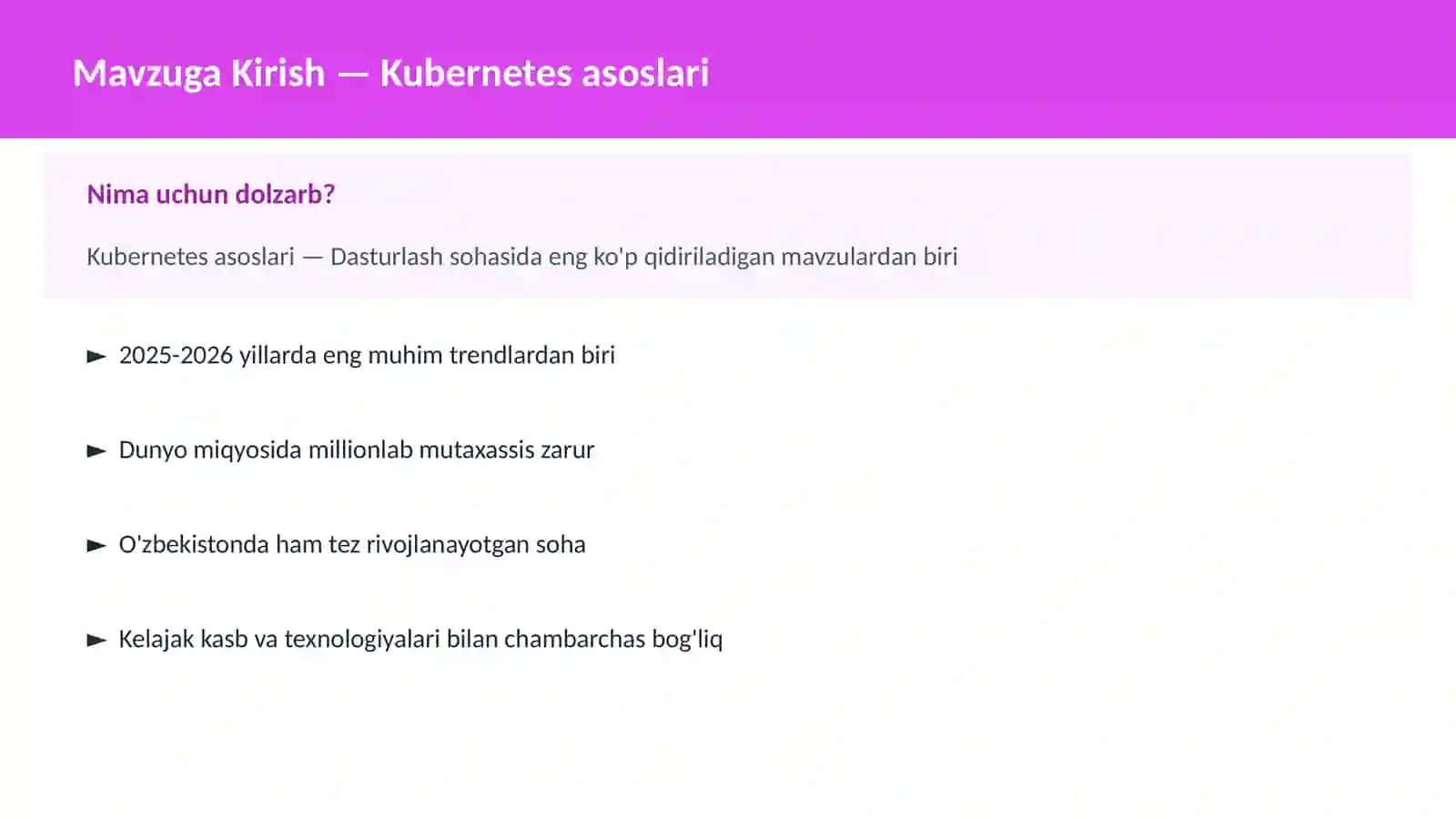 Kubernetes asoslari 2
