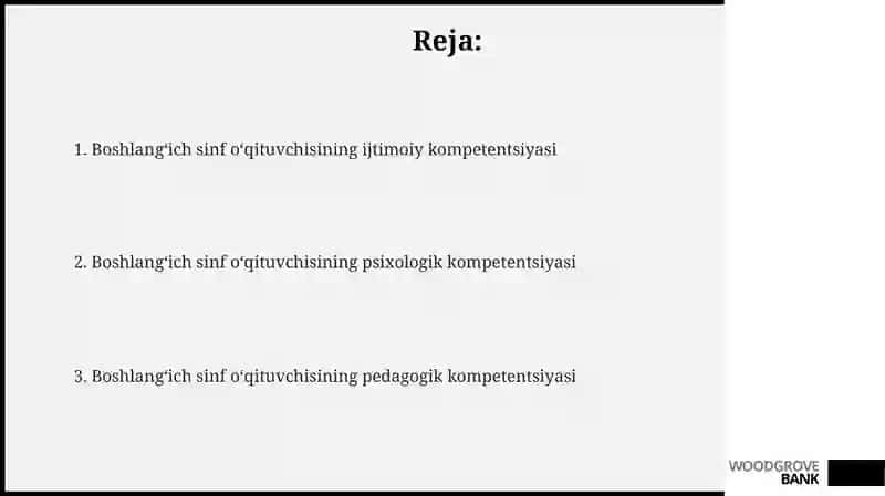 Boshlang'ich talim o'qituvchisining kompetentligi vazifalari 2