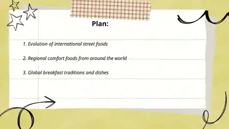 Plan: Evolution of international street foods 2