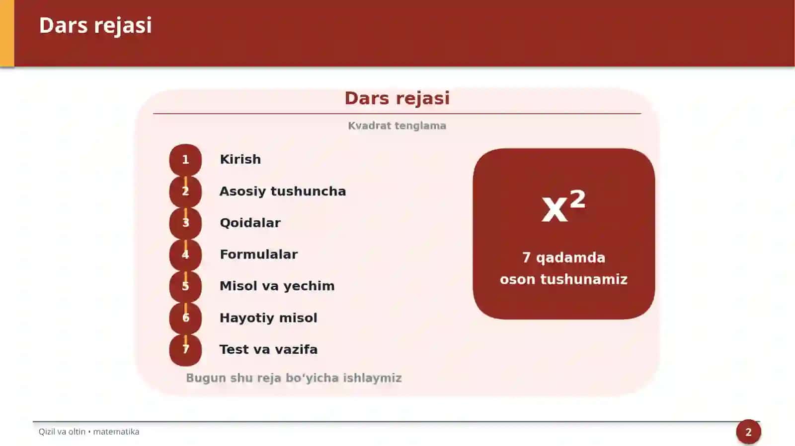 Kvadrat tenglama 2