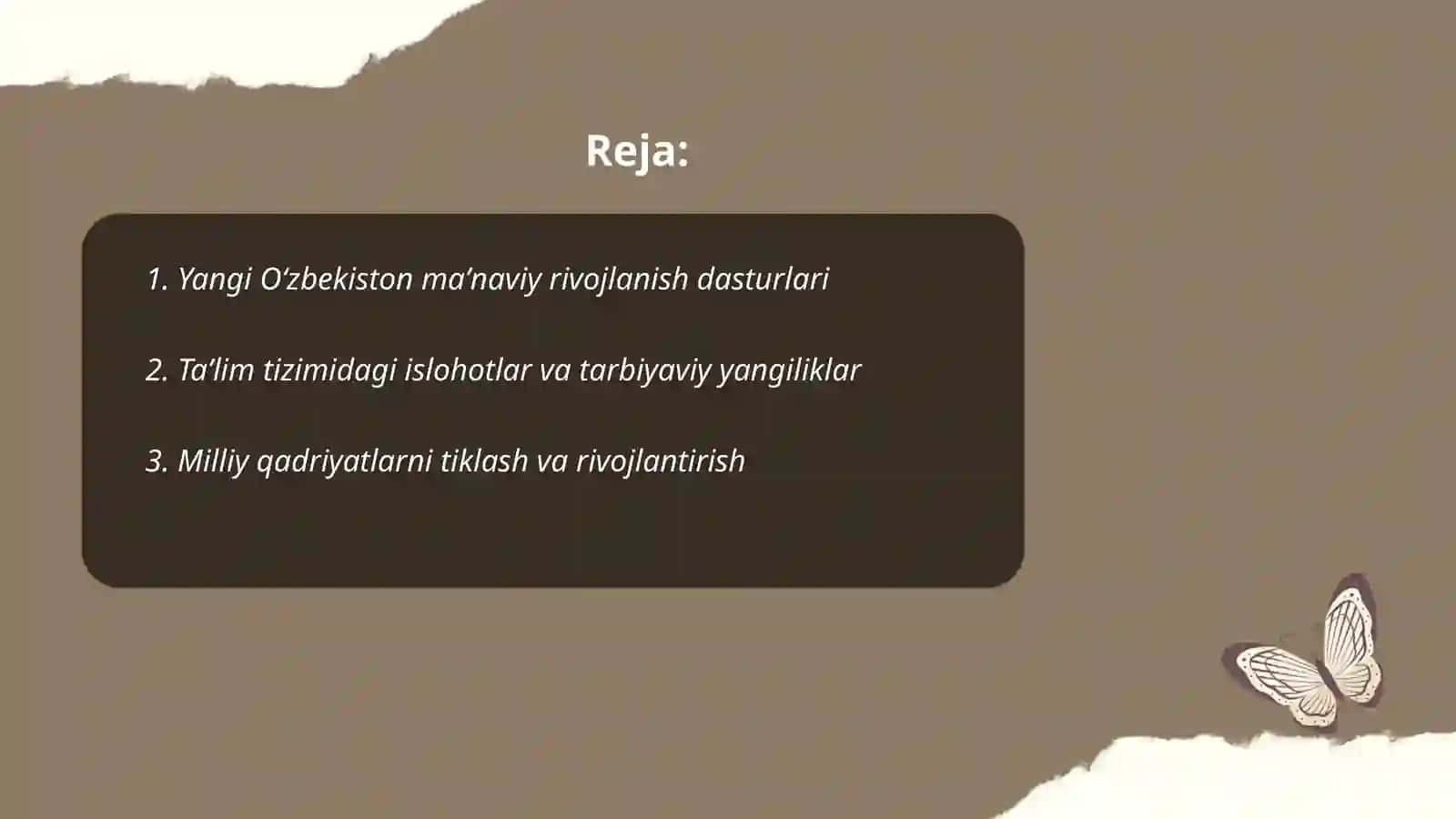 Yangi Oʻzbekistonda amalga oshirilayotgan maʼnaviy oʻzgarishlar 2