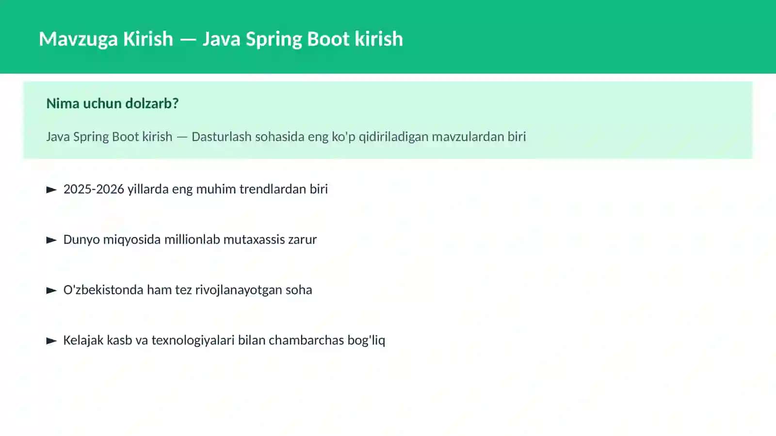 Java Spring Boot kirish 2