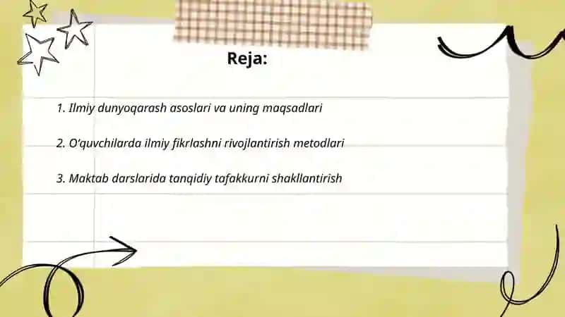 Ilmiy dunyoqarashni shakllantirish va oʻquvchilarni aqliy tarbiyalash Ergasheva Nilufar 2