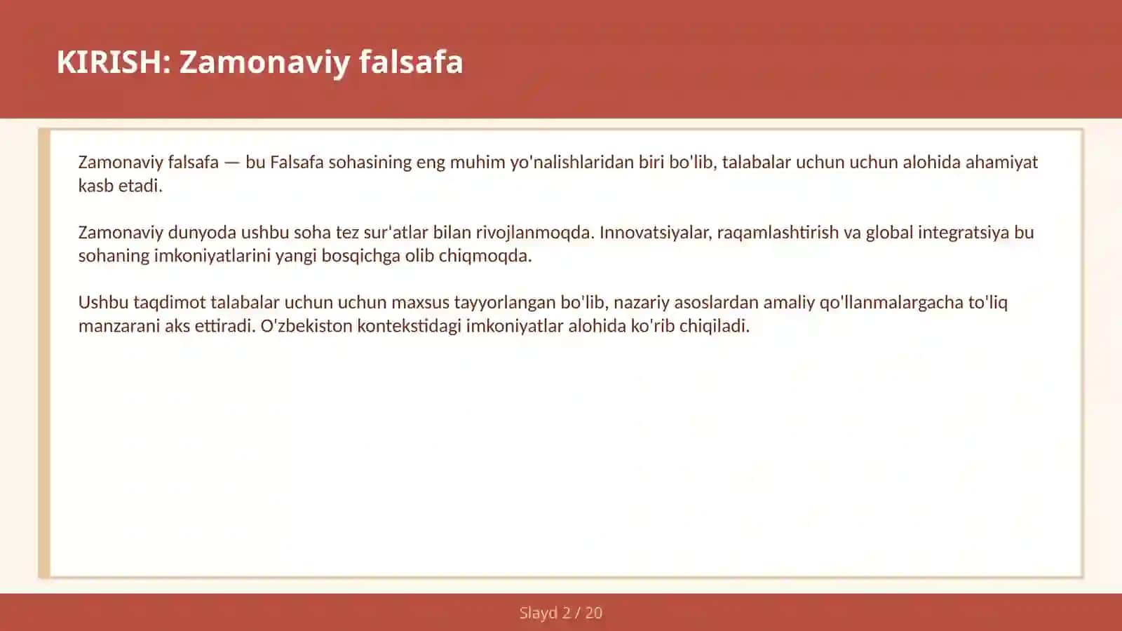 Zamonaviy falsafa 2