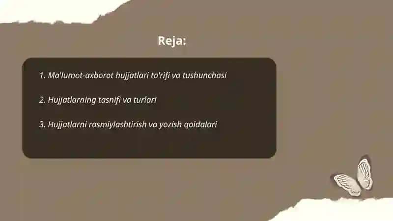 Ma'lumot-axborot hujjatlari 2