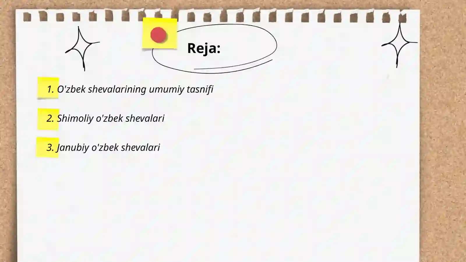 O'zbek shevalarining tasnifi. Lingvistik geografiya 2